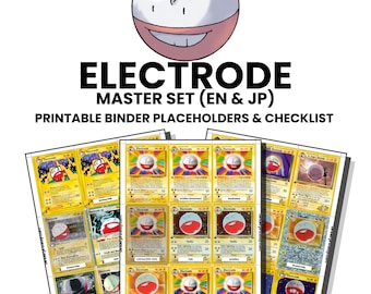 Electrode (English & Japanese) Master Set with Checklist | Pokémon Printable Placeholders for Binder