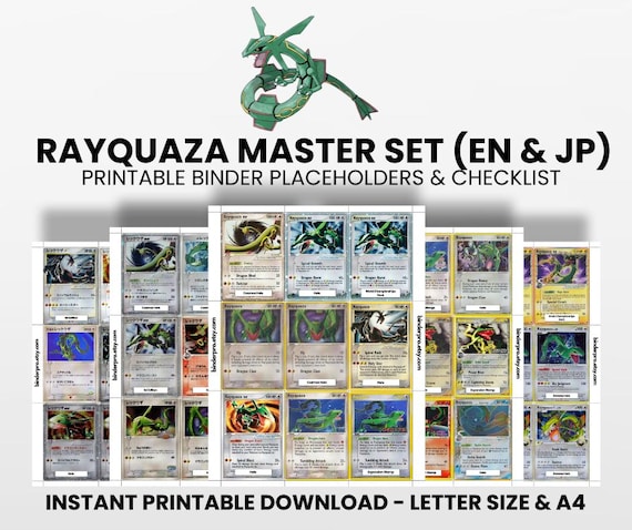 Rayquaza (english & Japanese) Master Set With Checklist | Pokémon
