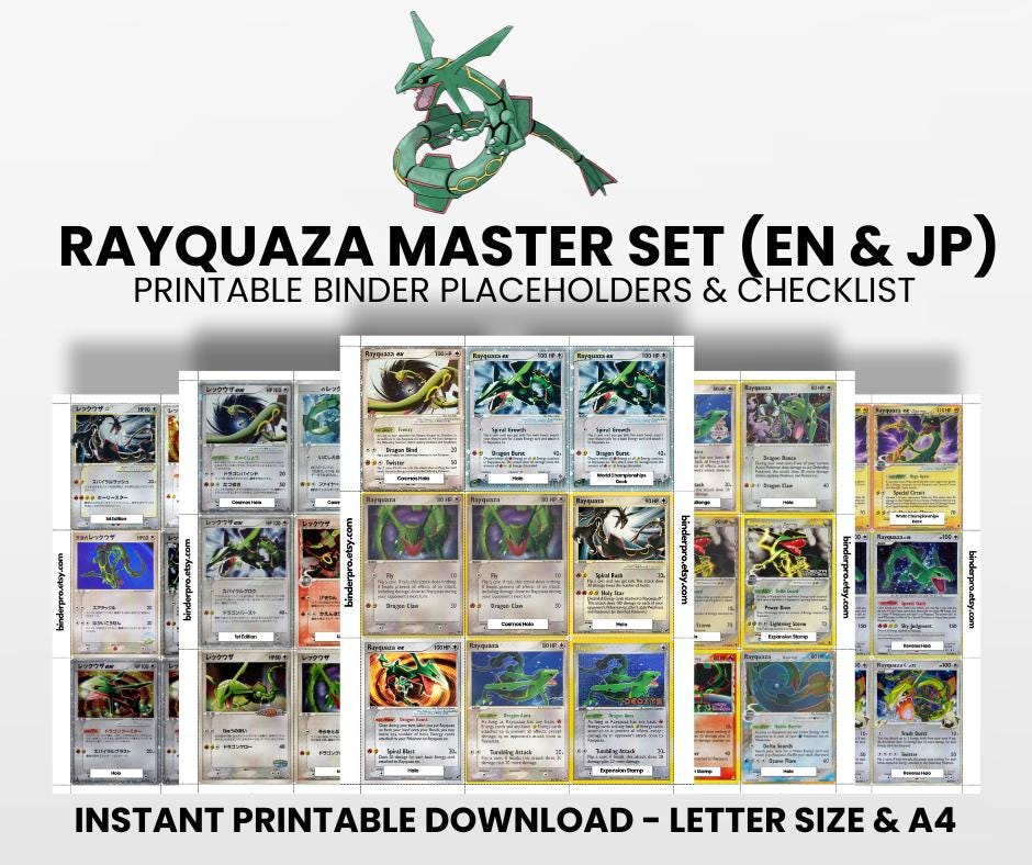 Rayquaza Binder - Etsy
