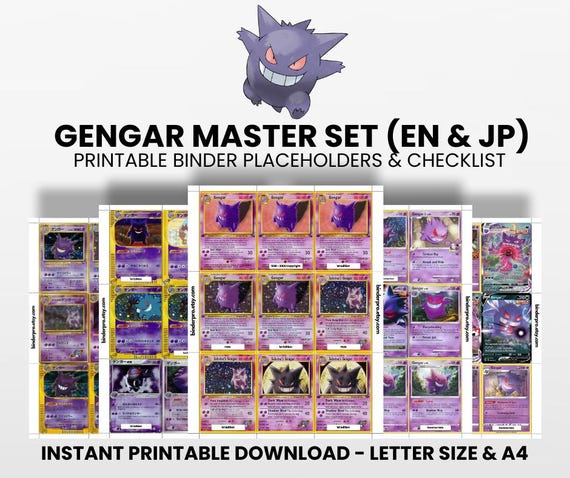 Gengar (english & Japanese) Master Set With Checklist | Pokémon