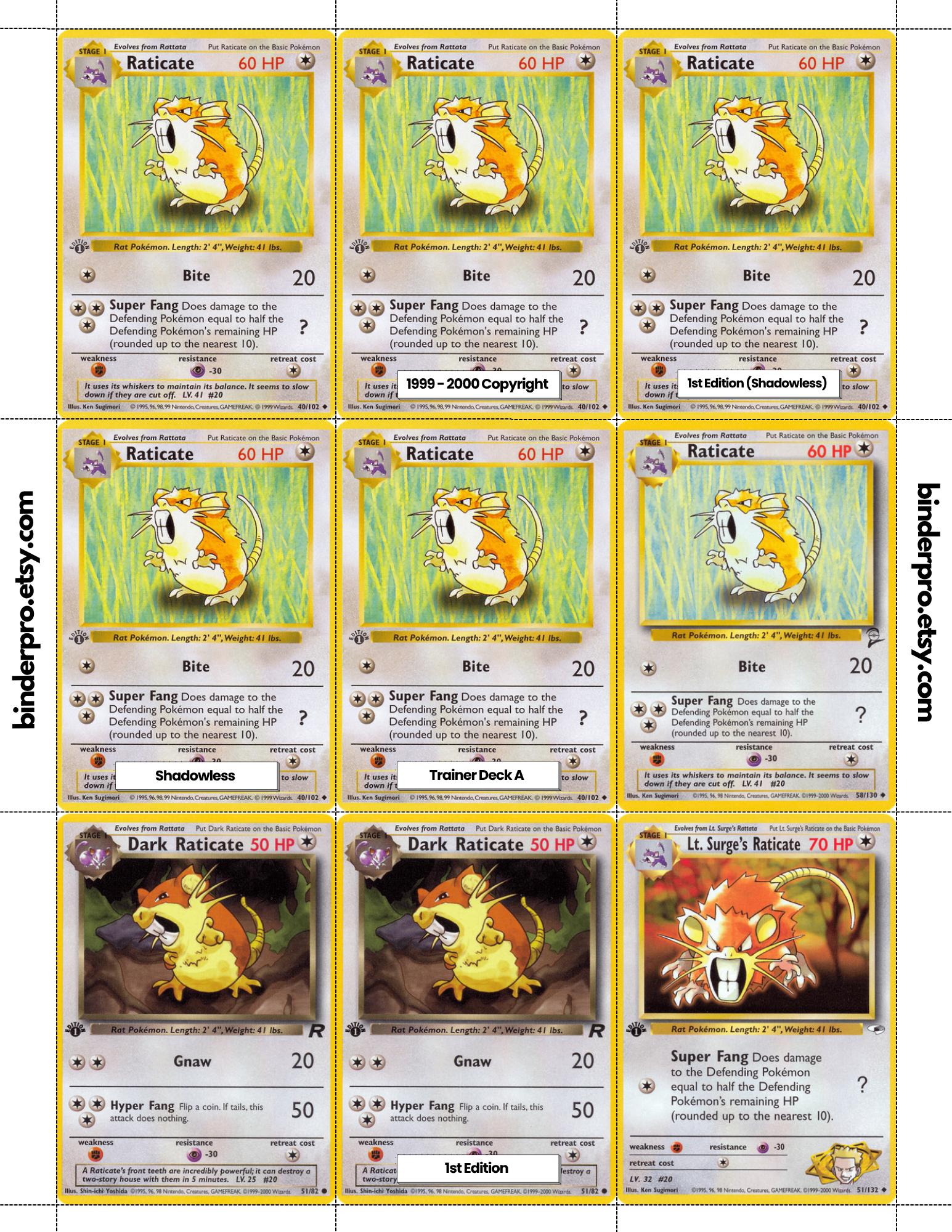 pokemon card rater - Raticate 020/165 - Pokemon 151 - Reverse Foil Retreat Cost Raticate | Unbroken Bonds |