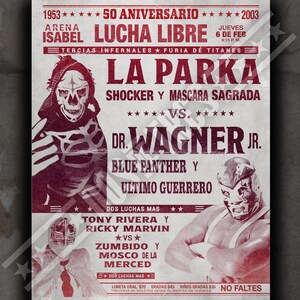 Impresión artística del póster de lucha libre
