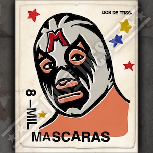 MIL MASCARAS Lucha Libre art print