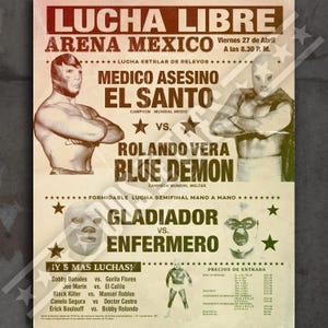 Plakat Lucha Libre wydruk artystyczny