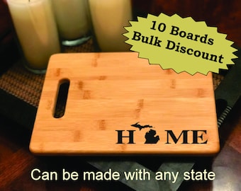 Michigan HOME - BULK ORDER - 10 Cutting Boards - 3 Sizes - Can Be Made with any State