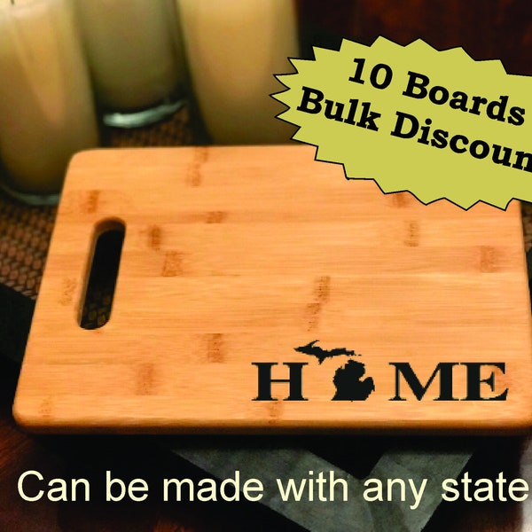 Michigan HOME - PEDIDO A GRANEL - 10 tablas de cortar - 3 tamaños - Se puede hacer con cualquier estado