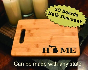 Michigan HOME - BULK ORDER - 30 Cutting Boards - 3 Sizes - Can Be Made with any State