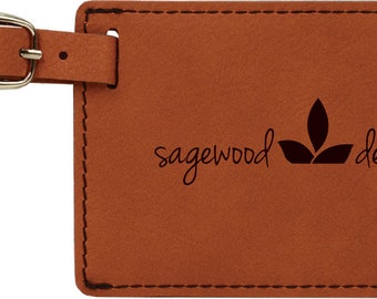 Etiqueta de equipaje de cuero grabado con láser personalizado