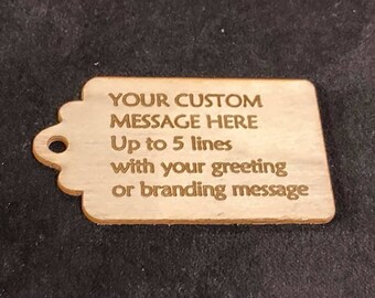 Etiquetas de regalo personalizadas - madera grabada con láser (conjunto de 8)