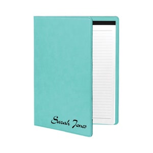 7" x 9" Leatherette Portfolio with Notepad - Customized with Initials or Full Name