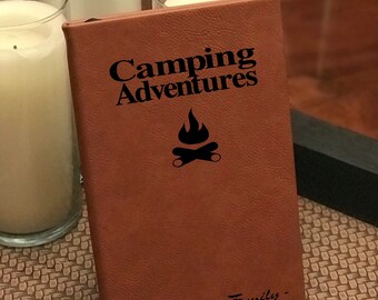 5 1/4" x 8 1/4" Laser Etched Journal - Camping Adventures