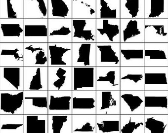 Calcomanía troquelada de vinilo del estado de EE. UU. - Usted elige el estado y el color
