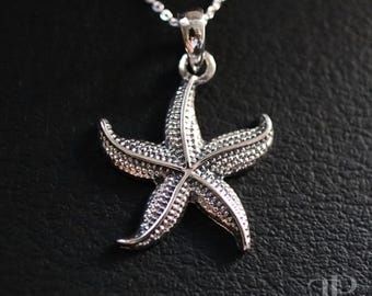 Collier pendentif étoile de mer en argent sterling 925, pendentif étoile de mer en argent, collier étoile de mer, cadeau pour amoureux des étoiles de mer, cadeau bijoux océan, étoile de mer
