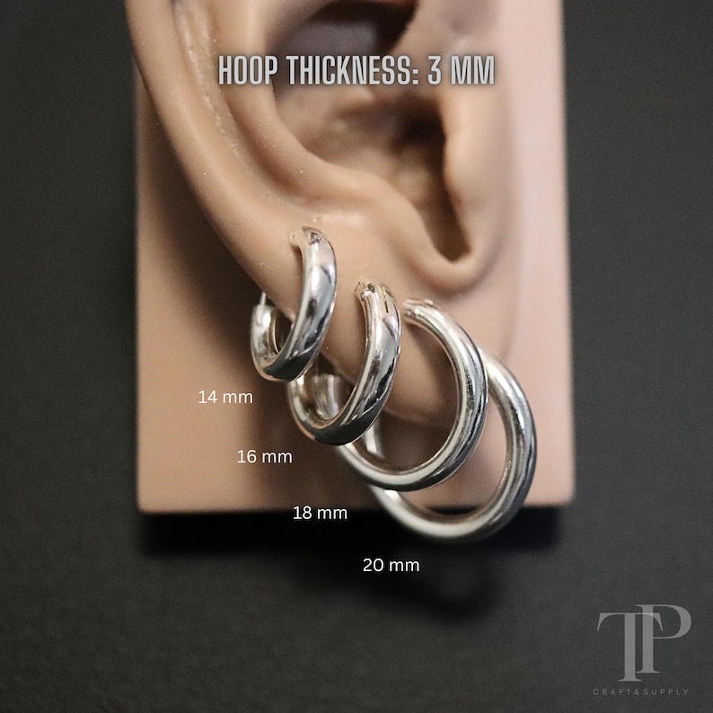 925 Sterling Silver Hoop Earrings, Hinged Sleeper Hoops - Etsy