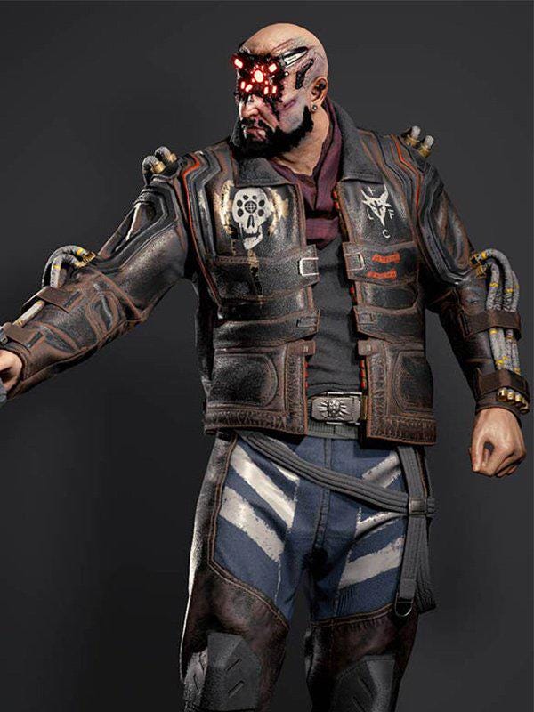 Cyberpunk 2077 Royce Jacket | Simon Randall Distressed Leather Coat | Brown Vintage Gaming Jacket | Custom Handmade Outerwear