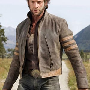 Veste en cuir X-MEN ORIGINS WOLVERINE | Fabriqué à la main | 100% cuir pur | Ajustement personnalisable