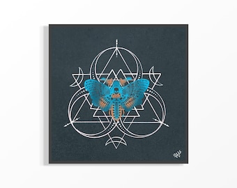 Death's Head Moth Art Print – Sacred Geometry Witchy Decor