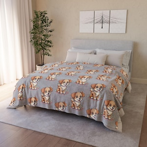 cartoon puppies  cartoon dog blanket  puppy  puppy blanket  pet blanket  puppy lover gift  new puppy gift