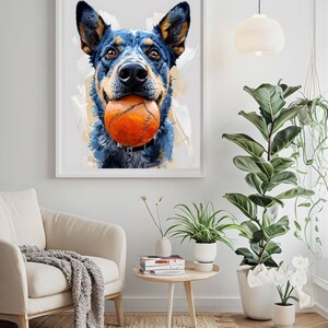 Pet Portrait Canvas Art, Dog Lover Gift, Custom Pet Canvas, Animal Wall Decor, Home Office Decor, Birthday Gift for Pet Owners