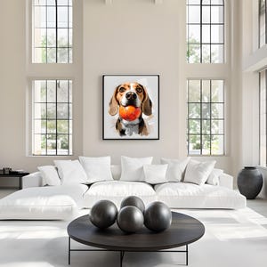 Beagle wall art Dog Lover Canvas Art, Stretched Dog Portrait, Beagle Wall Decor, Pet Gift, Animal Lover Gift, Home Decoration
