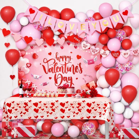 Romantic Balloon Arch Kit – Red Pink White Garland for Valentine, Wedding & Engagement