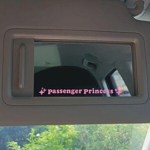 Pink Passenger Princess Car Decal Sticker Set - Girly Car Mirror Decoration