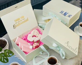 Custom Bridesmaid Proposal Box Magnetic with Ribbon, Empty Gift Box for Her, Will You Be My Bridesmaid, Bridal Party Gifts, Wedding Favors