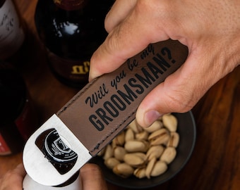 Personalized Engraved Bottle Opener for Men, Custom Groomsmen Gift, Wedding Best Man Proposal, Gift Bachelor Party, Him Husband Father