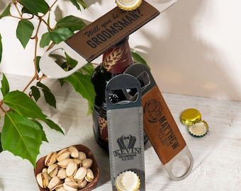 Groomsmen Gift - Custom Bottle Opener, Groomsman Proposal, Officiant, Best Man Gift, Bachelor Party, Bulk Wedding Favors