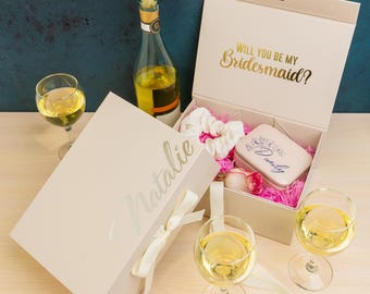 Maid of Honor Proposal Gift Box, Custom Empty Magnetic Keepsake, Will You Be My Bridesmaid Box, Wedding Favors