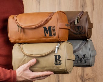 Personalized Groomsmen Toiletry Bag Dopp Kit, Custom Leather Travel Case, Wedding Gift for Bridesman, Best Man Proposal Idea, Usher