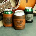 Custom Engraved Leather Can Cooler, Personalized Groomsmen Gift, Best Man Proposal Drink Holder, Groomsman Can Cooler, Bachelor Party Gifts