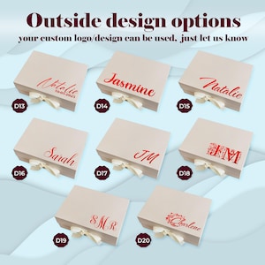 Personalized empty magnetic keepsake box with satin ribbon, rigid cardboard, foil-stamped customization on lid. Sturdy 10x7.2x4 inch design for wedding proposals: bridesmaid, maid of honor, groomsman, best man gifts, bridal/groomsmen parties, favors.
