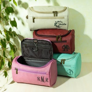 Travel Makeup Bag, Large Capacity Cosmetic Bags for Women, Waterproof Portable Pouch Toiletry Bag Make up Organizer with Hook and Handle