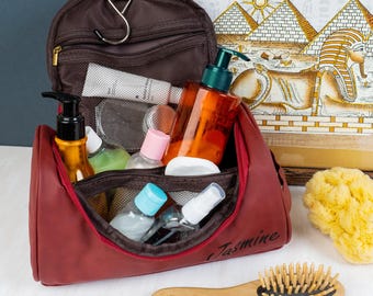 Personalized Bridesmaid Makeup Case, Vegan Leather Cosmetic Bag, Custom Bridesmaid Proposal Gift, Bachelorette Party Favors, Maid of Honor