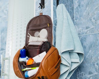 Hanging Groomsmen Dopp Kit Personalized Mens Toiletry Bag Bachelor Party Favors