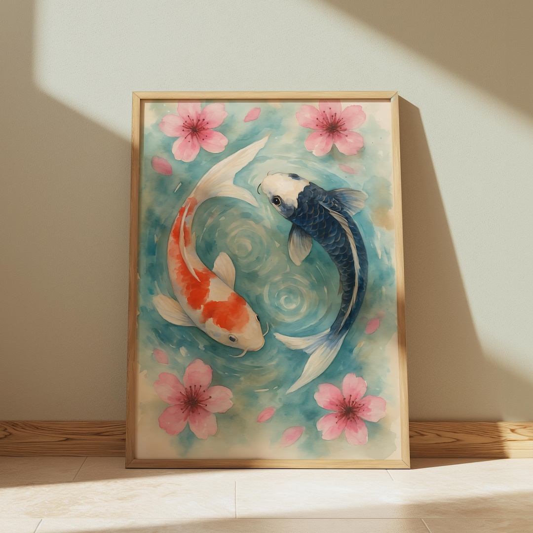 Watercolor Koi Fish Print: Japanese Zen Wall Art (digital Download) - Etsy