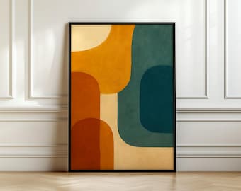 Mid Century Modern Geometric Wall Art Print Set: Bauhaus Abstract ...