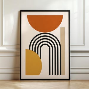 Geometric Abstract Print: Mid-Century Modern Wall Art (Digital Download)