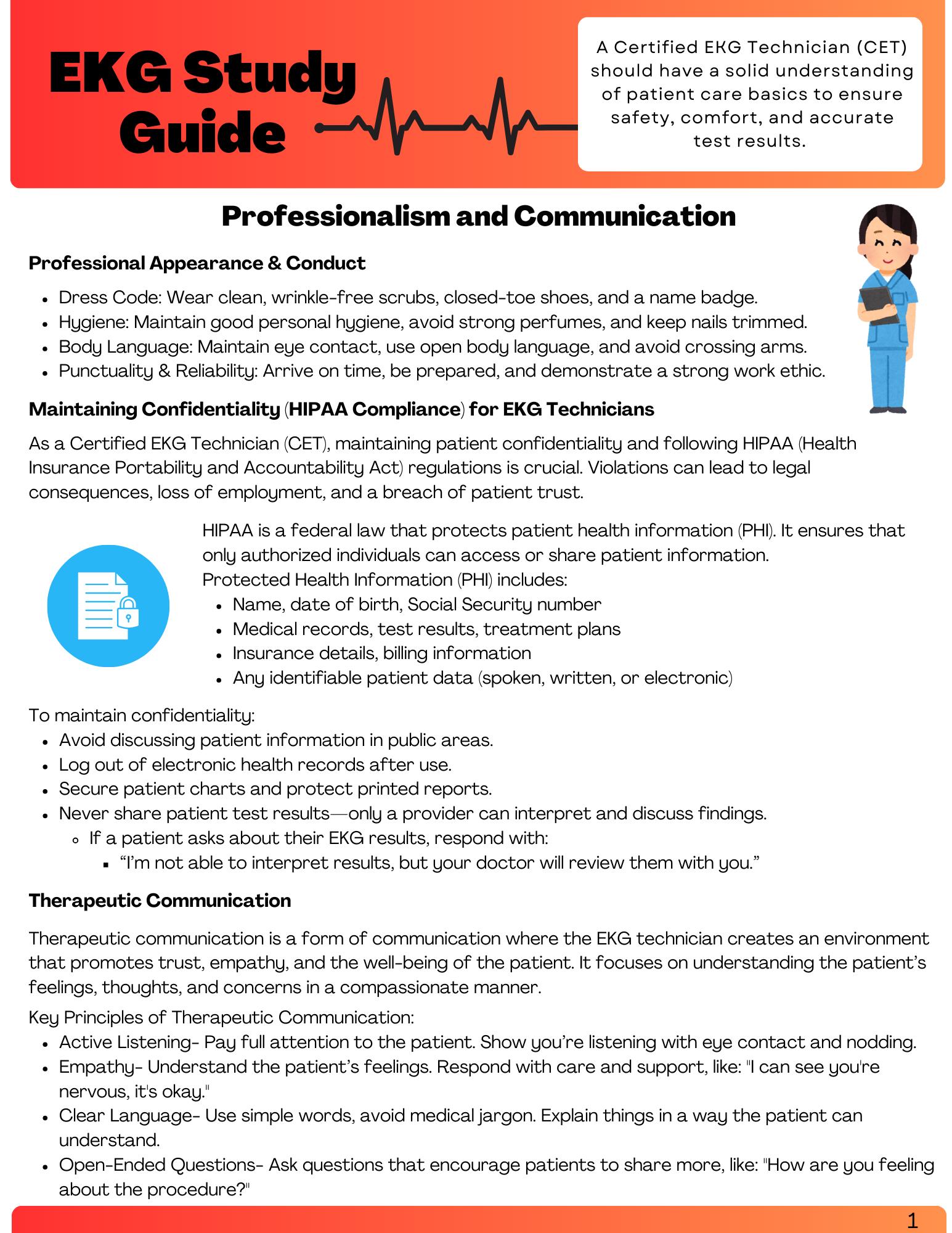 EKG Study Guide - Comprehensive Companion for NHA Exam & Allied Health ...