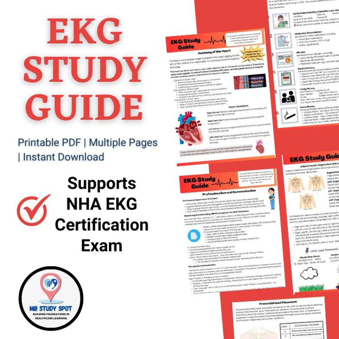 EKG Study Guide - Comprehensive Companion for NHA Exam & Allied Health ...