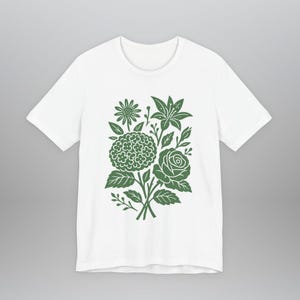 Flower Bouquet Plant Tee | Floral T-Shirt | Botanical Graphic Shirt | Gardening Lover Gift