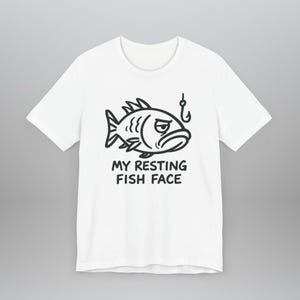 Funny Fishing Shirt | My Resting Fish Face | Angry Fish Sketch Shirt | Father&#39;s Day | Humorous Angler T Shirt | Bass Fishing Humor Shirt