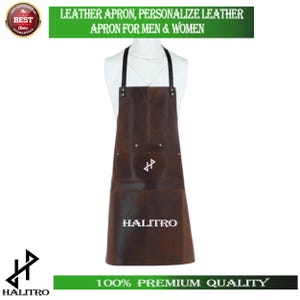 Custom Leather Apron – Personalized Apron for Men & Women, Ideal for BBQ, Grilling, Woodworking Barista, Hairstylist and More