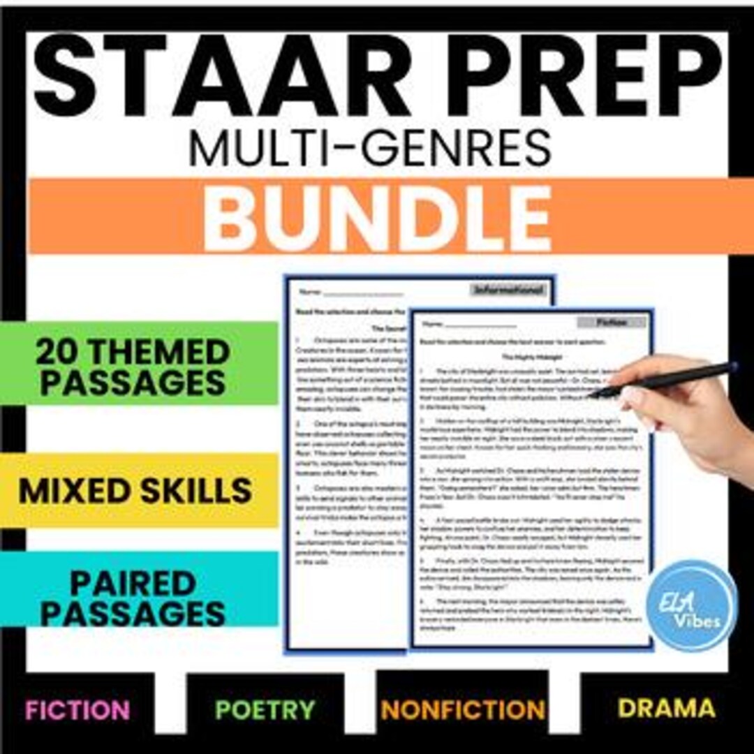 STAAR Test Prep Passages Bundle Reading Comprehension SCR ECR 3rd 4th ...