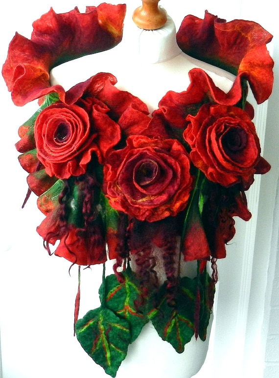 Red Indian Garden Scarf - Merino Wool Red Indian Garden Scarf - Merino Wool