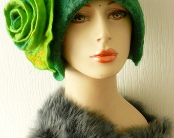 Felted 100% wool hat