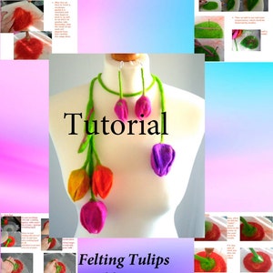 tutorial   felting   in PDFWet Felted Flower Instructional , felting pattern, craft pdf tutorial, wet felting tutorial,