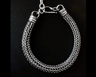 Silver rope chain bracelet, Men Silver bracelet, silver bracelet for women, bracelet Vintage style by Taneesi