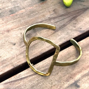 Gold Cuff hammered - Modern bracelet, Adjustable, Statement jewelry, Minimalist Modern Jewelry Holiday gift  by TANEESI